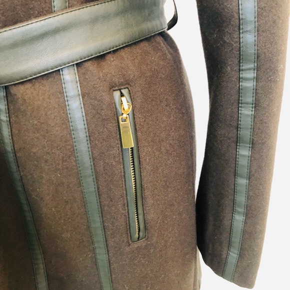 Vince Camuto Wool Khaki Car Coat - Picture 4 of 9